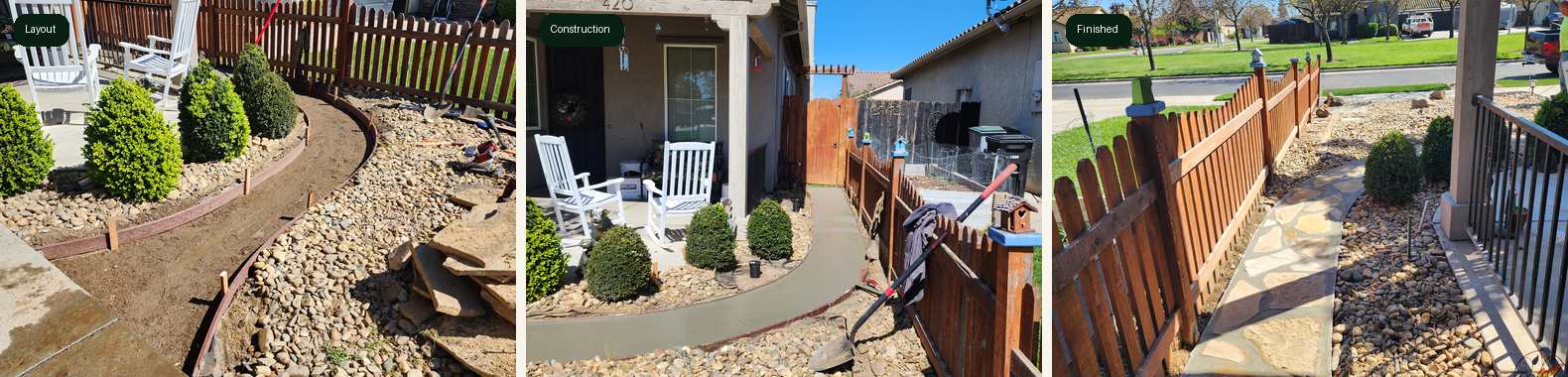 Escalon walkway project stages