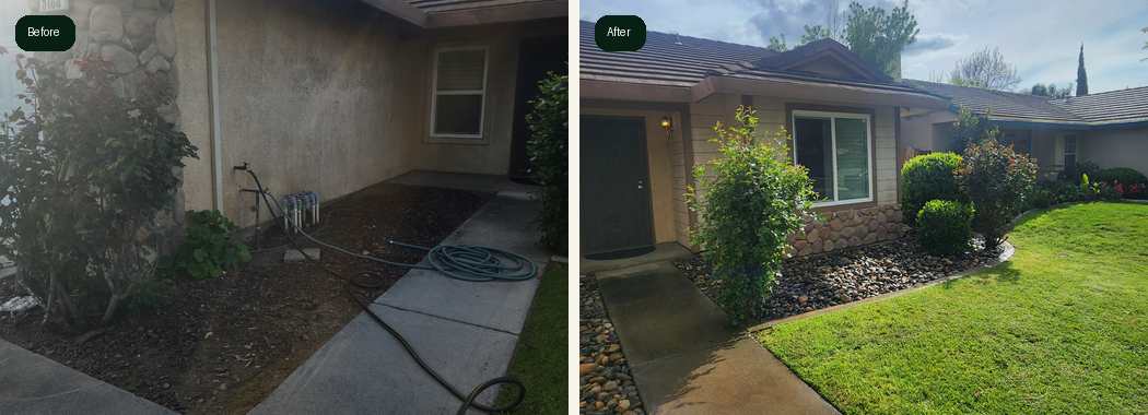 Salida decorative rock before and after